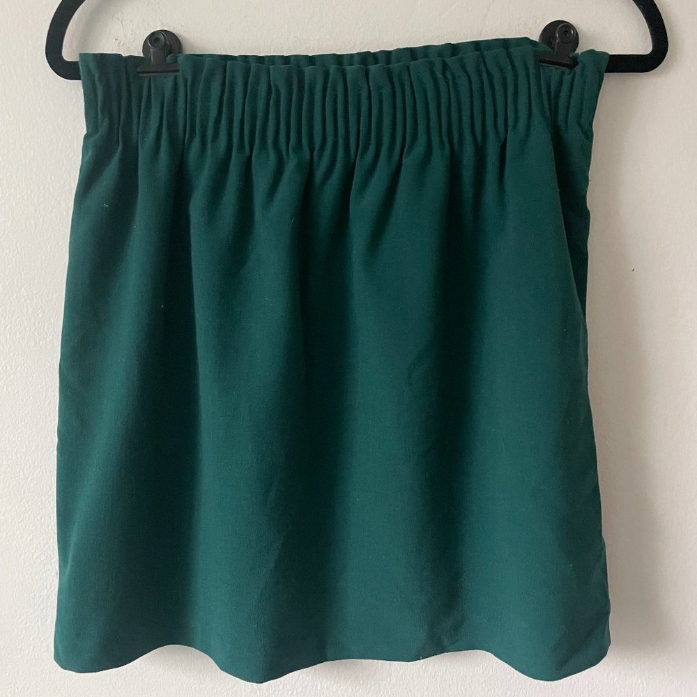 J. Crew Pull On Wool Blend Paperbag Skirt | Forest Green | 4